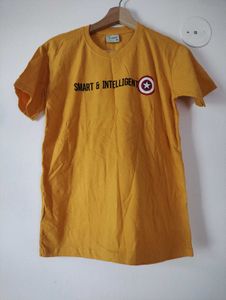 Half Sleeve T Shirt For Women, Yellow, 36inch