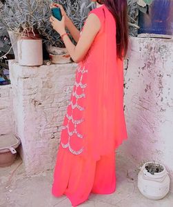 Coral Embroidered Salwar Kameez