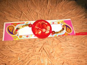 Handmade Rakhi with Pearl Beads