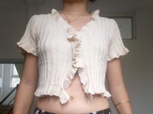 Ruffle Knit Crop Top