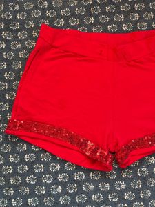 Red Sequin Shorts