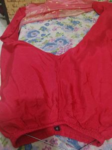 Gajri Colour Suit Set With Shimmer Shade