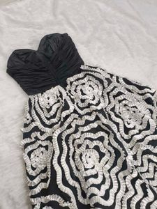 Black &amp; White Floral Gown