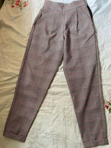 Black Straight Checked Trouser