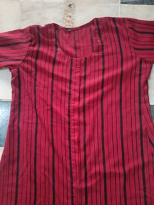 Maroon And Black White Kurta