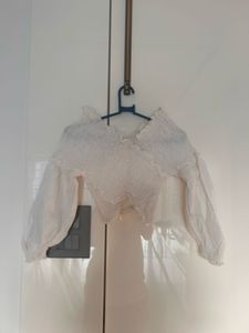 White Long Sleeve Crop Top