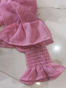 Pink Casual Top with Embellishments