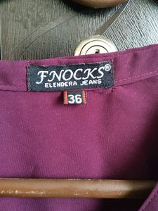Maroon V-Neck Top