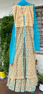 sky blue heavy lehenga