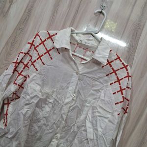 Red-White Shirt Top