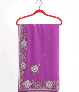 Elegant Purple Embroidered Saree With Blouse