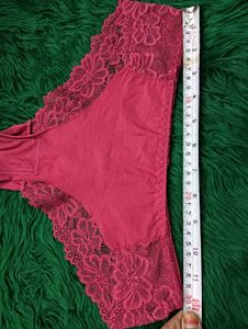 Pink Lace Trim Briefs💞