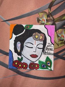 Handmade Krishna Canvas Art