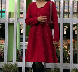 Red Fit &amp; Flare Dress