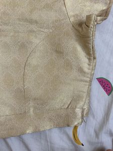 Brocade Gold And White Blouse