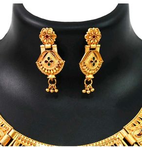 Gold-Plated Necklace &amp; Earring Set