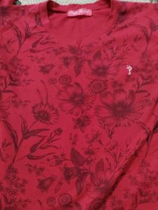 Red Floral Long Sleeve Shirt