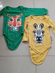 2 Cute Animal Print Bodysuits