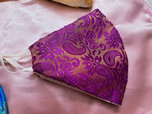 3 Benarasi &amp; 1 Chickankari Embroidery Mask