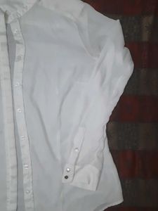H&amp;M White Long Sleeve Shirt