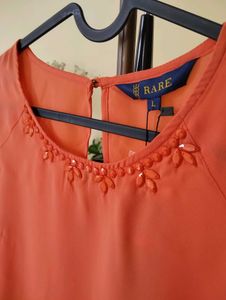 RARE Coral Embellished Blouse