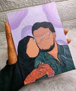 Hand-Painted Faceless Minimalist Portrait Canvas