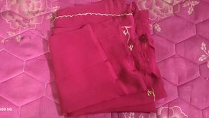 Floral Embroidered Red Scarf