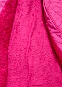 Pink Quilted Jacket with Hood