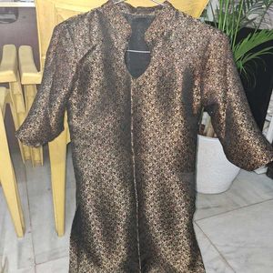 Vintage Gold Brocade Kurti ,golden Kurt