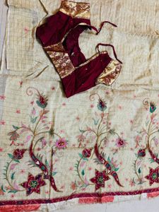 Embroidered saree with blouse