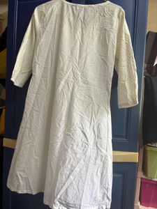 Rangmach Solid White Kurti