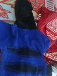 Blue &amp; Black Striped Knit Hoodie