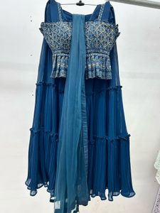 navy blue lehnga