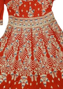 Red Embroidered Anarkali Dress