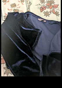 COMBO of Cute Navy Blue Velvet Shrug  jeans-