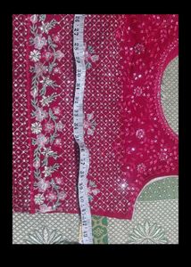 Red Embroidered Sharara Set