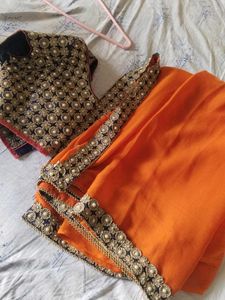 Elegant Orange Saree