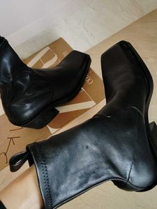 Zara Square Toe Cowboy Ankle Boots