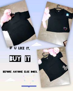 Black T-shirt with Cute Details