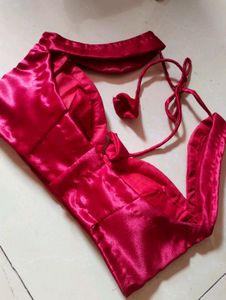 Sweetheart Neck Padded Silk Blouse