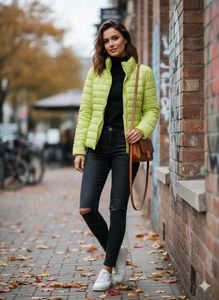 Stylish Yellow Puffer Jacket