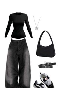 Black Long Sleeve Top