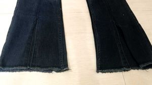 Black Flared Jeans with slits