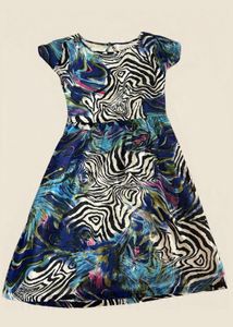 Abstract Zebra Print Dress