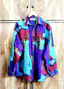 Abstract Print Button-Up Shirt size-44