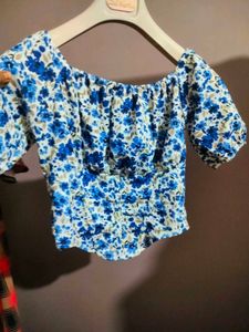 Blue Crop Top Corset Type