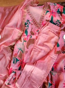 Pink Floral Kurta Set