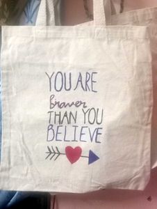 Hand-painted canvas tote
