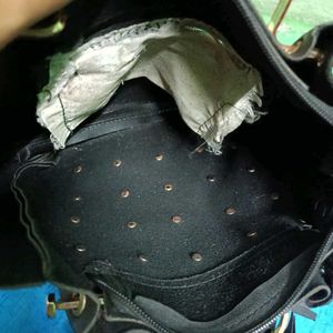Black Studded Bag Peach Colour Purse Red Side Ba