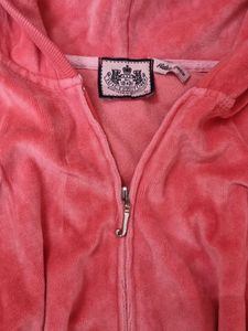 Authentic Juicy Couture Pink Velour Zip Hoodie